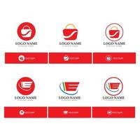 logo e-commerce e design del logo del negozio online con un concetto moderno vettore