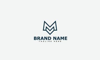 mv logo design template elemento di branding grafico vettoriale. vettore