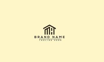 mh logo design template elemento di branding grafico vettoriale. vettore