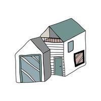 mano disegnato scandinavo Casa nel colore nel scarabocchio stile vettore