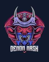 demone maschera e-sport gioco portafortuna logo vettore design