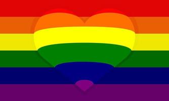 lgbt orgoglio bandiera con un' arcobaleno cuore. azione vettore illustrazione.