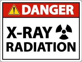 Pericolo raggi X radiazione cartello su bianca sfondo vettore