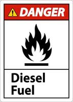 Pericolo diesel carburante cartello su bianca sfondo vettore