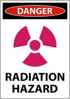 Pericolo radiazione rischio cartello su bianca sfondo vettore
