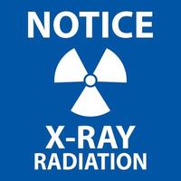 Avviso raggi X radiazione cartello su bianca sfondo vettore