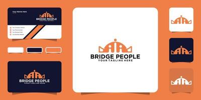 ponte design logo ispirazione famiglia persone insieme umano unione logo vettore