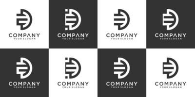 impostato di creativo monogramma lettera de logo design ispirazione vettore