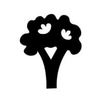 broccoli simbolo nero vettore illustrazione