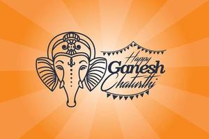 ganesh Chaturthi bandiera signore Ganesha elefante illustrazione vettore