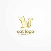 gatto logo concetto illustrazione. modello animale logo design vettore