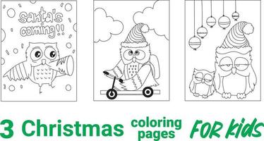 impostato di colorazione pagine per bambini. vettore. renna volante Babbo Natale slitta vettore