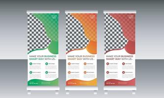 modello di banner roll up business creativo vettore