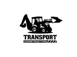 vettore logo escavatore retroescavatore per società di costruzioni. illustrazione vettoriale del modello di attrezzature pesanti per il tuo marchio.