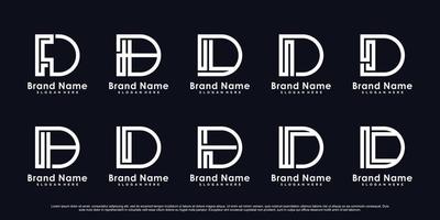 collezione di monogramma iniziale lettera d icona impostato logo design con creativo concetto premio vettore