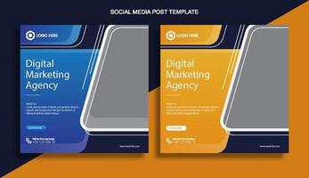 post sui social media dell'agenzia di marketing digitale vettore