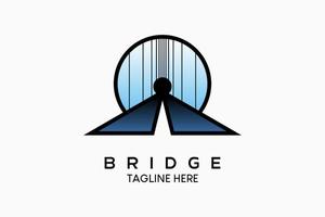 un' ponte logo design con un' creativo concetto di il lettera un' nel un' cerchio. moderno vettore illustrazione