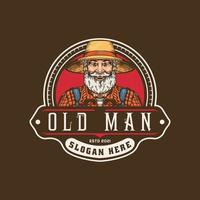 vecchio uomo Vintage ▾ logo vettore