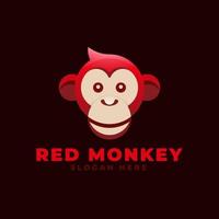 rosso scimmia portafortuna logo vettore