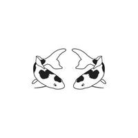icona del pesce koi vettore