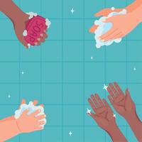 manifesto globale lavarsi le mani giorno vettore