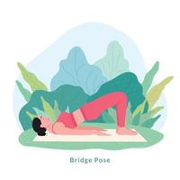 ponte yoga posa. giovane donna praticante yoga esercizio. vettore