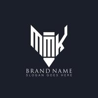 mmk lettera logo design su nero sfondo. mmk creativo monogramma matita iniziali lettera logo concetto. mmk unico moderno piatto astratto vettore logo design.