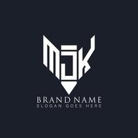 mjk lettera logo design su nero sfondo. mjk creativo monogramma matita iniziali lettera logo concetto. mjk unico moderno piatto astratto vettore logo design.