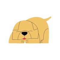 carino addormentato piatto cane. vettore illustrazione nel piatto stile