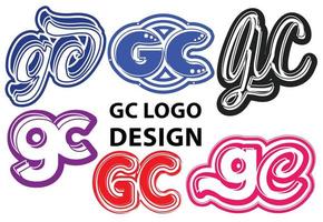 lettera gc logo e icona design modello vettore