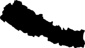 Asia Nepal vettore mappa.mano disegnato minimalismo stile.
