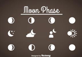 vettore di icone di fase lunare