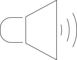 altoparlante ragnatela icona disegnato con un' linea. vettore