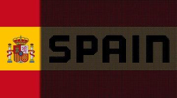 vettore sfondo Spagna bandiera con palla calcio , vettore illustrazione e testo, Perfetto colore combinazione