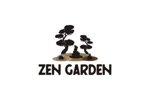 ispirazione per il logo del giardino zen vettore