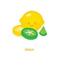 Limone e lime kawaii scarabocchio piatto cartone animato vettore illustrazione