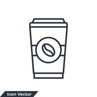 caffè icona logo vettore illustrazione. monouso tazza con stea di calore popping fuori, fabbricazione caffè simbolo modello per grafico e ragnatela design collezione