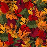 modello con sovrapposizione colorato autunno le foglie. vettore