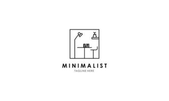 minimalista mobilia logo, linea arte mobilia logo vettore