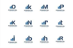 iniziale lettera grafico finanza fascio logo vettore