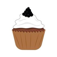 dolce cupcakes con crema. vettore cartone animato illustrazione