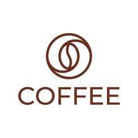 caffè fagiolo nel cerchio logo design vettore