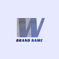 lettera w strisce professionale aziendale iniziali vettore logo design
