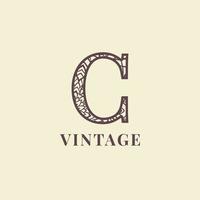 lettera c Vintage ▾ decorazione logo vettore design