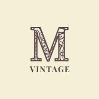 lettera m Vintage ▾ decorazione logo vettore design