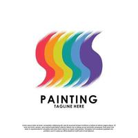 pittura logo design premio vettore