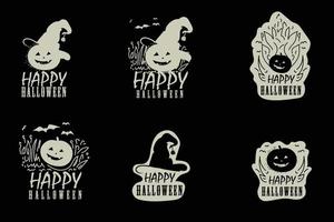 contento Halloween vettore Vintage ▾ etichetta impostato