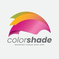 colore occhiali da sole e fantasia ombrello logo vettore