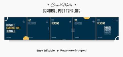 modello di post del carosello sui social media vettore