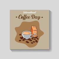 modello giornata internazionale del caffè vettore